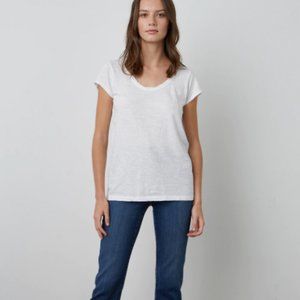 Velvet by Graham and Spencer Scoop Neck Tee Sky Blue Size Medium